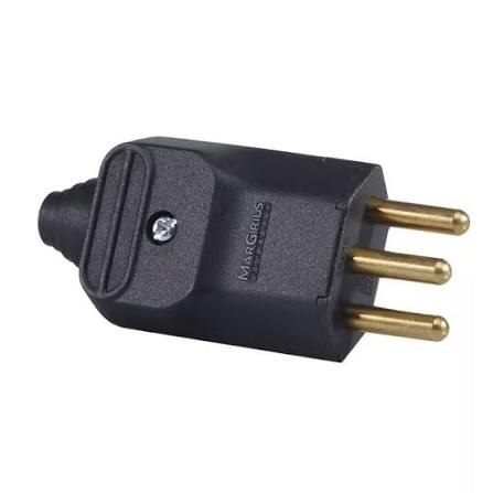 PLUGUE MACHO 2P+T 20A PRETO MARGIRIUS